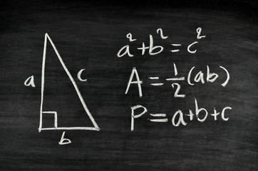 right-angled triangle area and perimeter formula