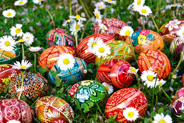 Fototapeta na wymiar Painted Easter Eggs - Pysankas
