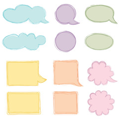 Speech bubbles with calligraphic elements.Vector set