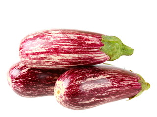eggplants on a white background