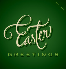 EASTER GREETINGS hand lettering (vector)