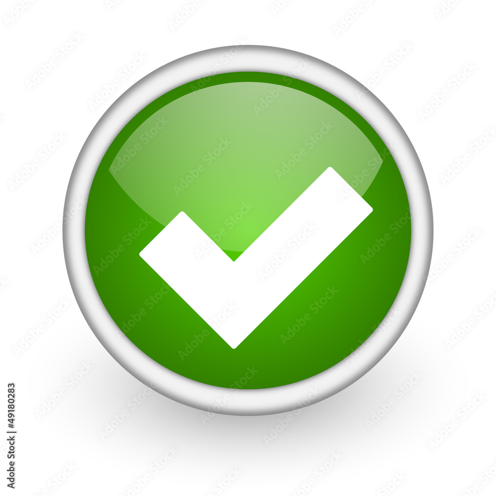 Aufkleber accept green circle glossy web icon on white background