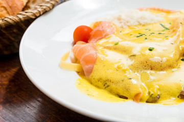 pasta and smoked salmon