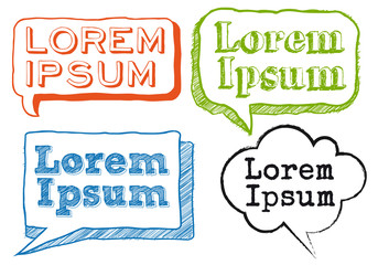 handwritten text in scribble frames, vector set