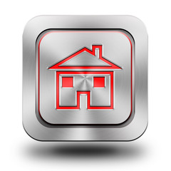 Home aluminum glossy icon, button
