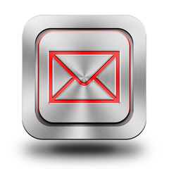 E-mail aluminium, glossy icon, button