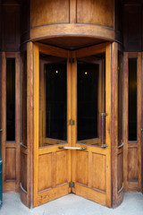 Vintage wooden revolving door