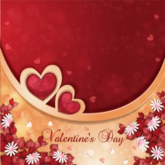 Valentine's day card with beautiful flowers