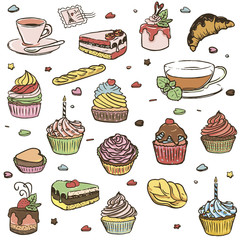 Set of cupcakes
