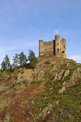 Fototapeta na wymiar Castle Alleuze w Cantal