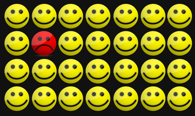 Fototapeta premium Smiles and one sad face