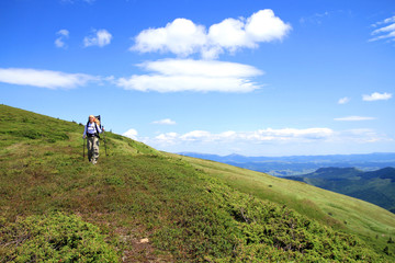 Fototapeta premium Summer hiking in the mountains.