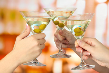 Corporate party martini glasses