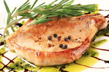 Pan-roasted pork chop