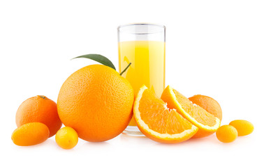 orange juice with orange citruses