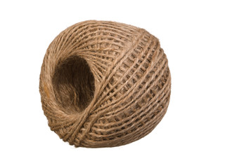 Obraz premium Natural rope skein isolated on the white