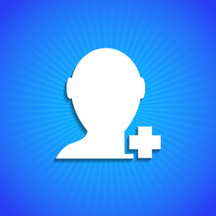 Vector icon on blue background. Eps10