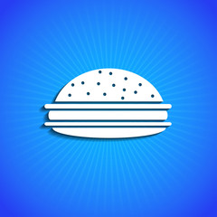 Vector icon on blue background. Eps10