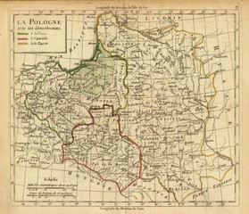 Fototapeta na wymiar Stara mapa Polska