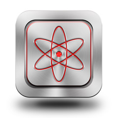 Nuclear aluminum glossy icon, button