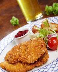 Schnitzel with salad