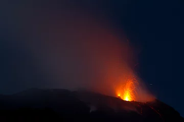Crédence de cuisine en verre imprimé Volcan volcan actif