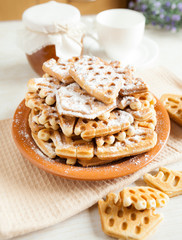 big pile of of crispy wafers made ​​at home