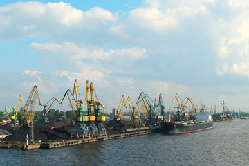 Cranes.