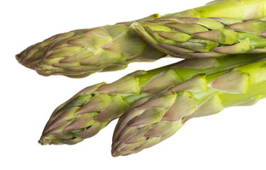 fresh asparagus spears isolated on white