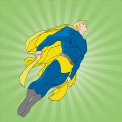 Fotobehang Superhelden Drijvende superheld