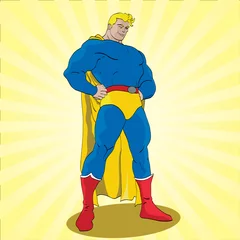 Deurstickers Superhelden Superheld poseren