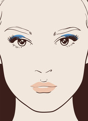 beautiful woman face close-up with make-up - 49203022