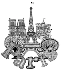 Photo sur Plexiglas Art Studio composition about Paris