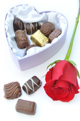 Chocolates and red rose