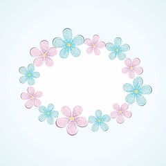 Floral frame. Romantic floral background.