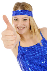 Junge Frau in Disco-Tanzkleid 