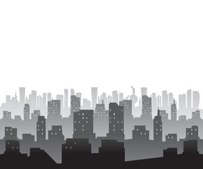 Naklejka premium Silhouette of a city