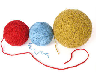 three wool skeins