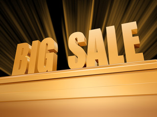 big sale over golden pedestal