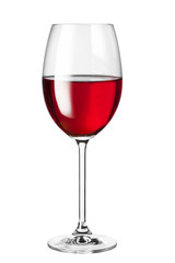 isolated glass with red wine