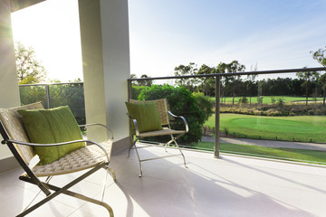 Chairs on balcony