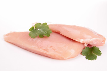 isolated raw chicken breast