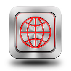 Web world aluminum glossy icon, button