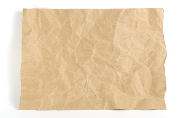 Paper texture. Brown paper sheet  on white background