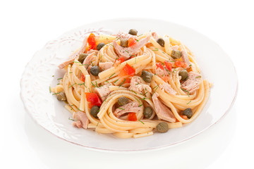 Delicious seafood pasta.