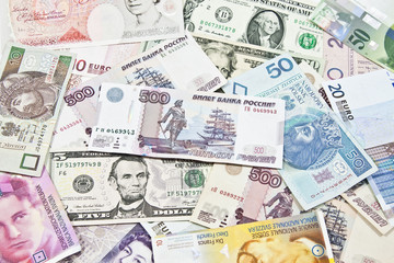 Fototapeta na wymiar Waluty międzynarodowe