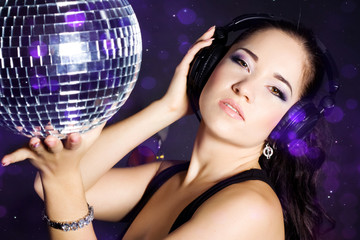 Fototapeta premium beautiful DJ girl
