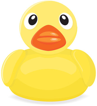 Illustration of a Yellow Rubber Duck. Vector EPS 10.