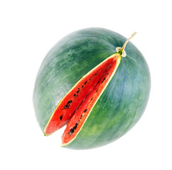 red ripe watermelon isolated on white background