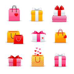Set of colorful gift boxes